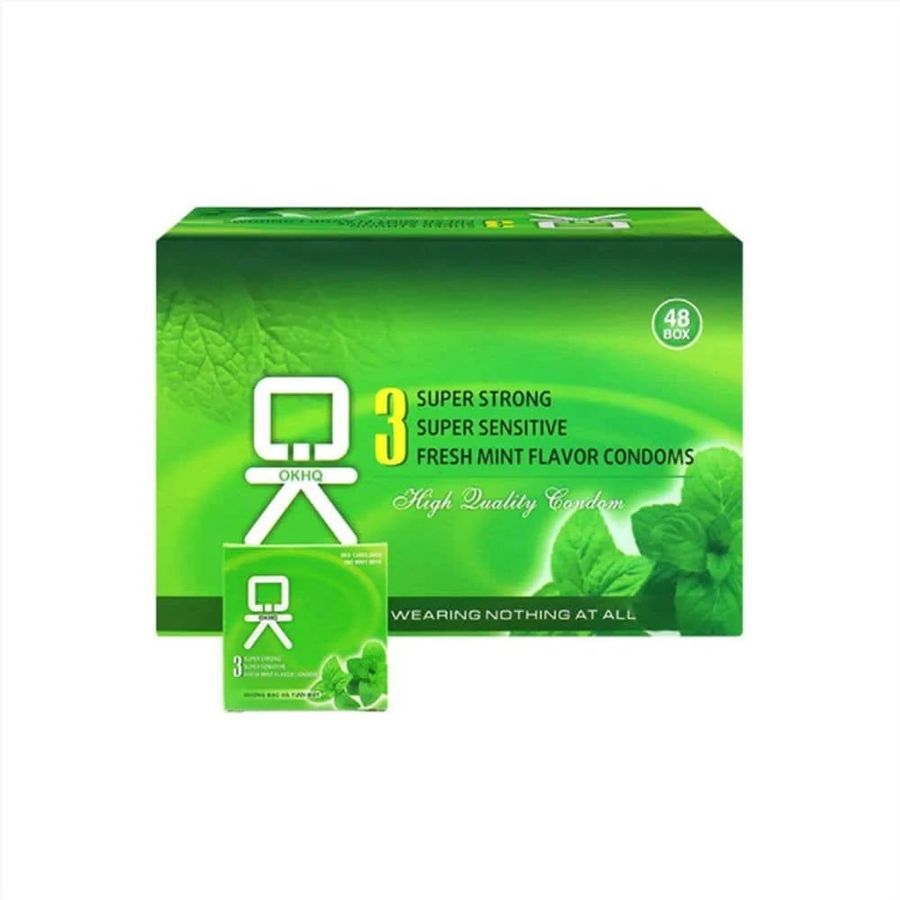 Bao cao su OKHQ hương bạc hà - Hộp 144 cái 662546