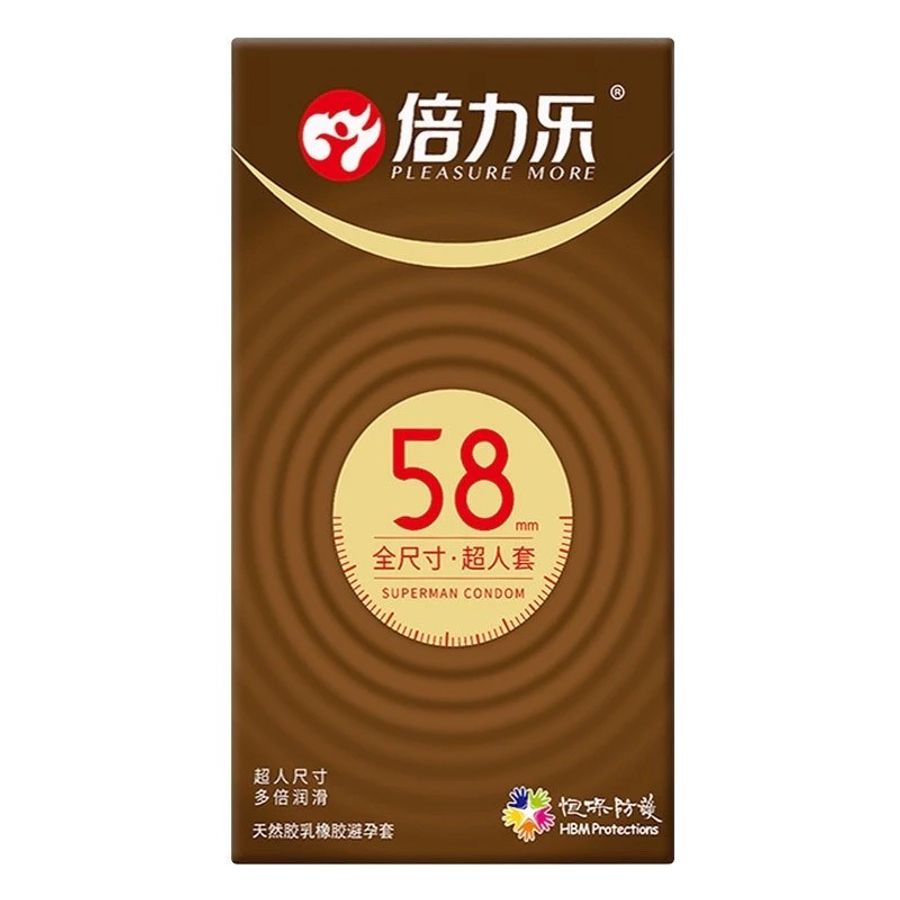 Bao Cao Su Size Lớn HBM 58mm Superman Siêu Mỏng, Nhiều Gel - Hộp 10 Cái 609365 664504