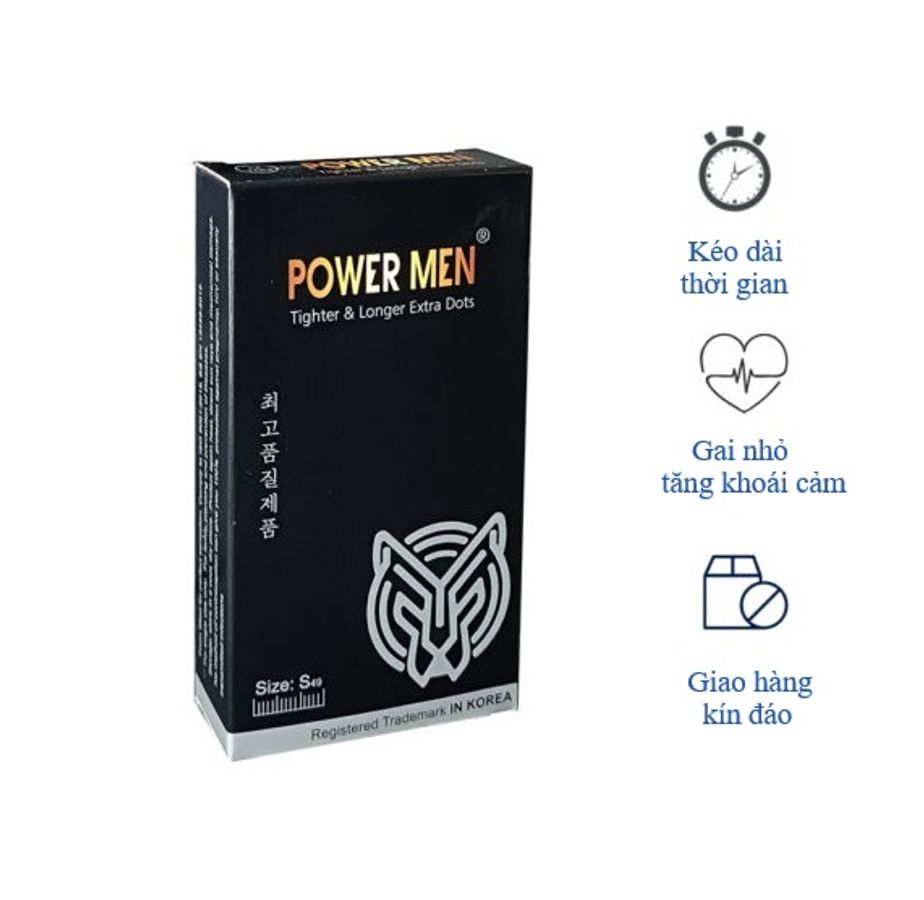 Bao cao Su Size Nhỏ Có Gai Power Men Tighter Longer Extra Dots  640674 669141