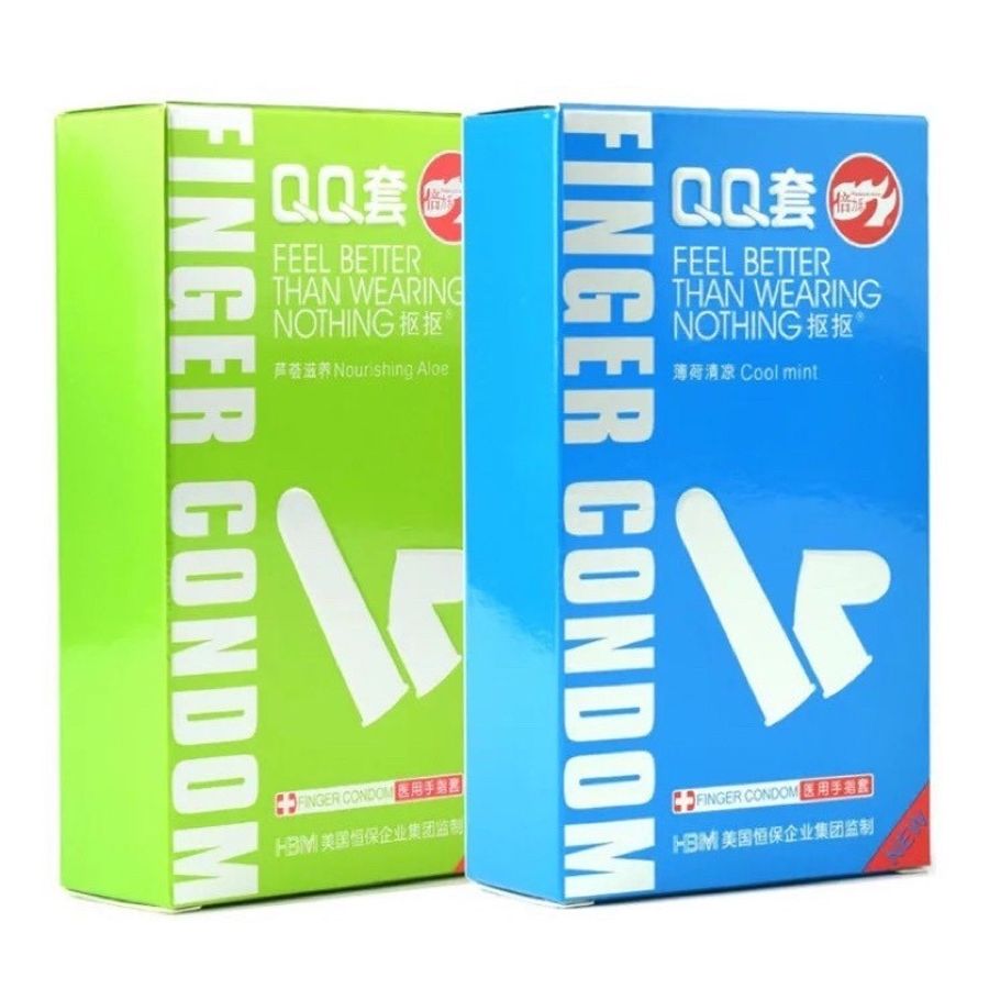 Bao Cao Su Đeo Ngón Tay HBM QQ Kích Thích Cực Sướng Hộp 10 Cái 670314