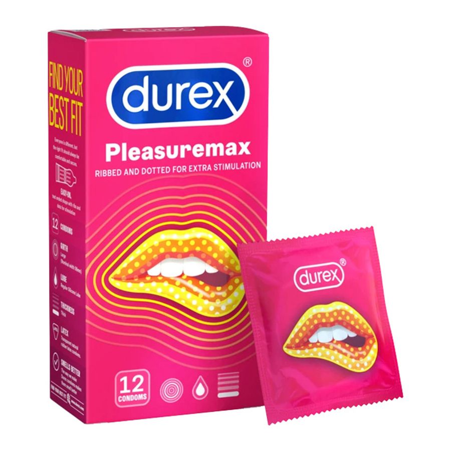 Bao cao su gai Durex Pleasuremax nhám li ti tăng khoái cảm size lớn 56mm [đổi tên khi giao] 670357