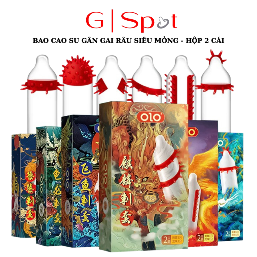 Bao Cao Su Gân Gai Râu, Bcs Olo Siêu Mỏng 0.01mm, Nhiều Gel, Ôm Vừa Vặn (Hộp 2c) 670713