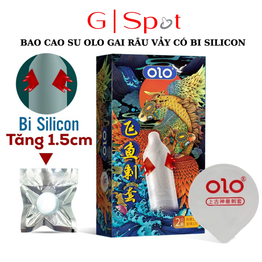 Bao Cao Su OLO Gai Râu Vảy Có Bi Silicon - Siêu Mỏng 0.01 - Nhiều Gel Boi Tron 670746