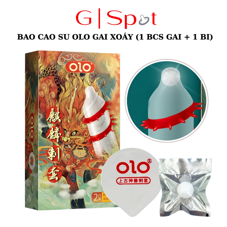 Bao Cao Su OLO, Gai Xoáy, Siêu Mỏng 0.03mm, Bi Silicon Đi Kèm, Nhiều Gel 670755