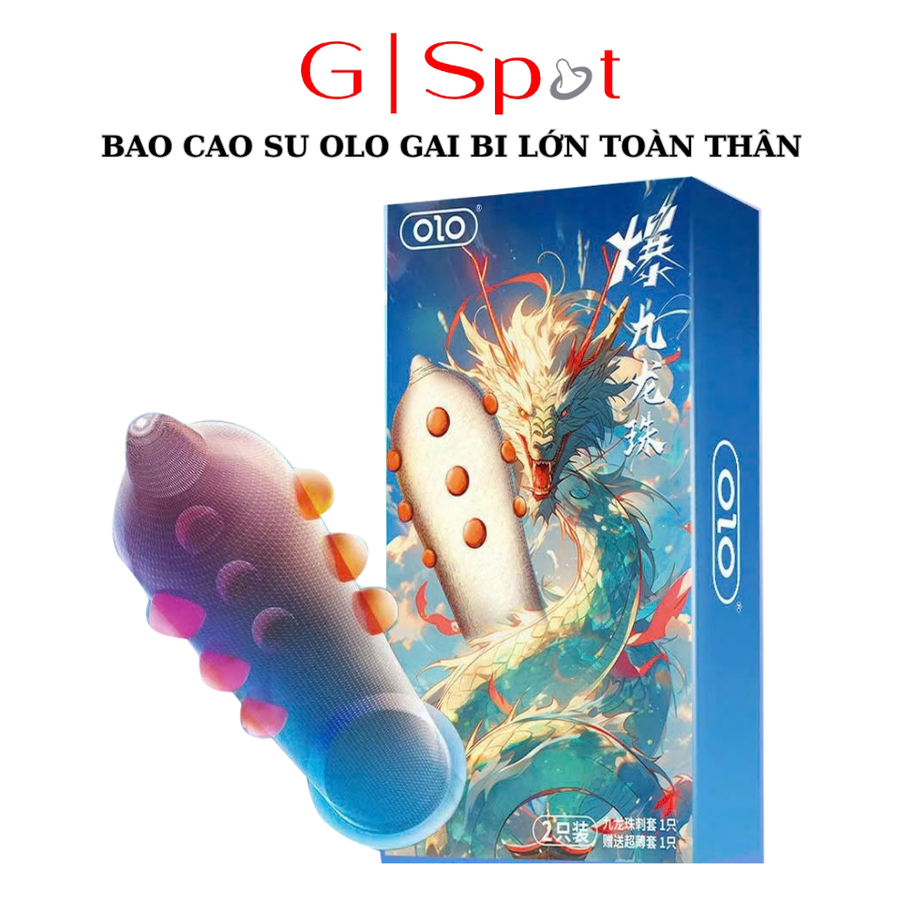 Bao Cao Su OLO Rồng Lộn, Gai Bi Lớn Tăng Kích Thước, Tăng Cảm Giác Cho Nữ - Hộp 1 Gai + 1 Bi 670758