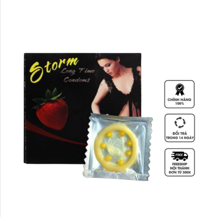 10 Cái - Bao Cao Su Storm 7 Bi Kéo Dài Thời Gian Hương Dâu 671013