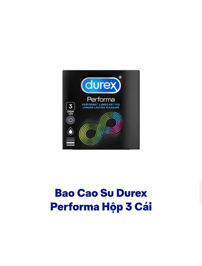 Bao cao su durex hộp 3 cái, che tên sản phẩm 