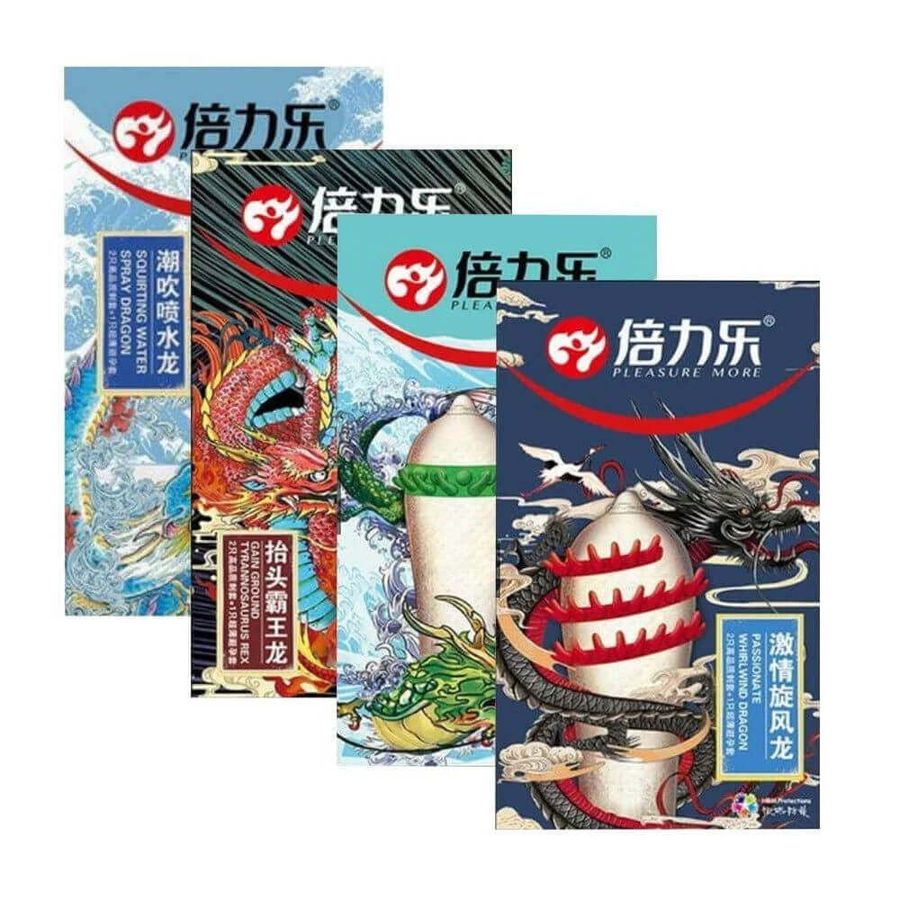 Bao cao su Dragon - Gân gai và bi lớn - Hộp 2 bao gân gai lớn + 1 bao siêu mỏng (Giao ngẫu nhiên) 326635 719013