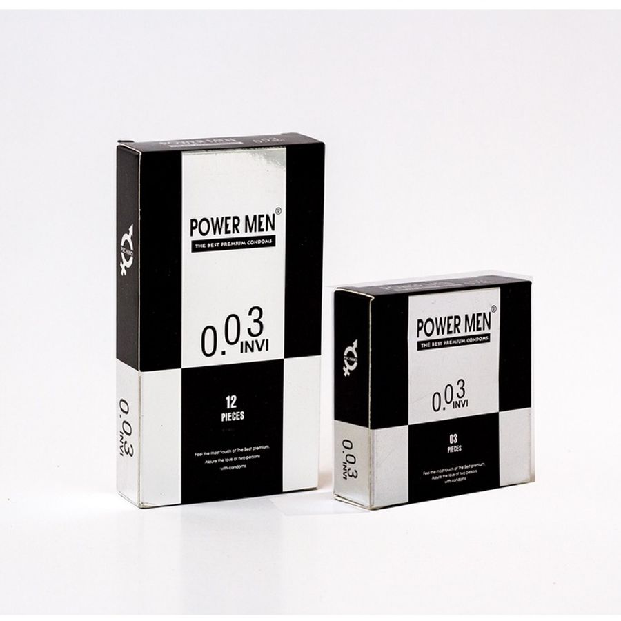 Bao cao su siêu mỏng Power Men 0.03 Invi Chính Hãng 719207