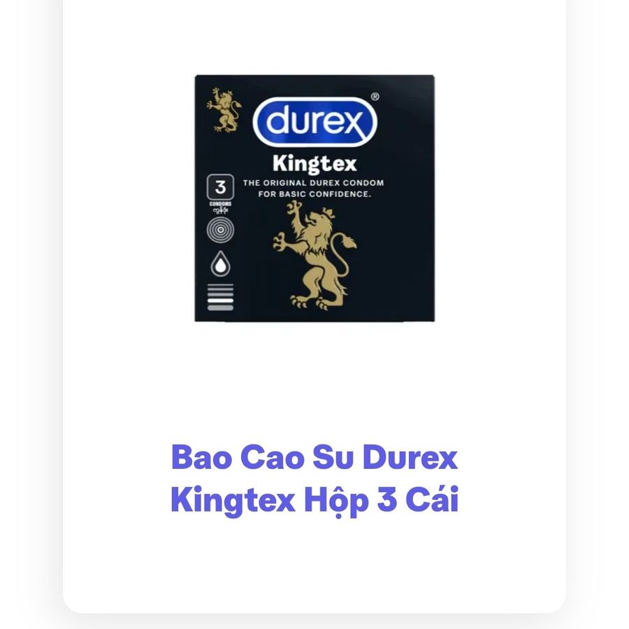 Bao cao su durex hộp 3 cái , chính hãng, che tên  719565