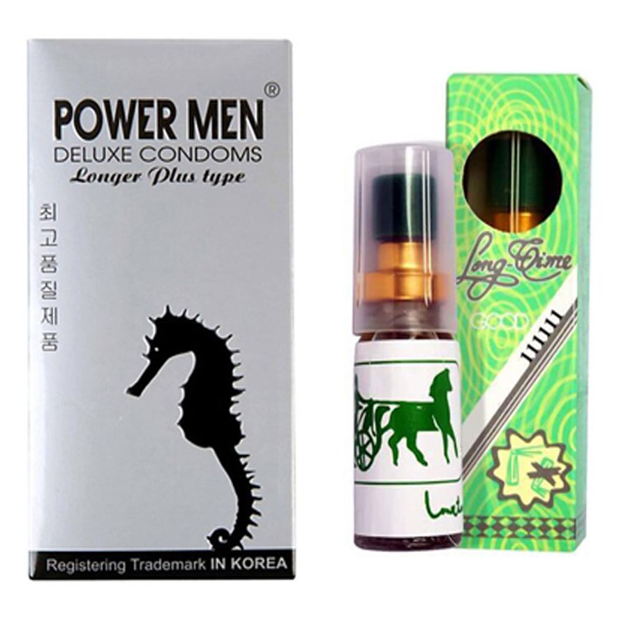 Bao cao su gai Powermen hộp 12 cái kèm chai xịt thái 720277