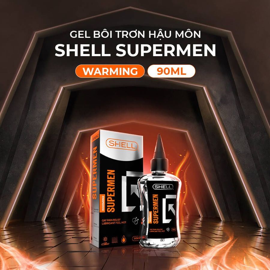 Gel boi tron hậu môn nóng ấm Shell Supermen Warming - 90ml 720396