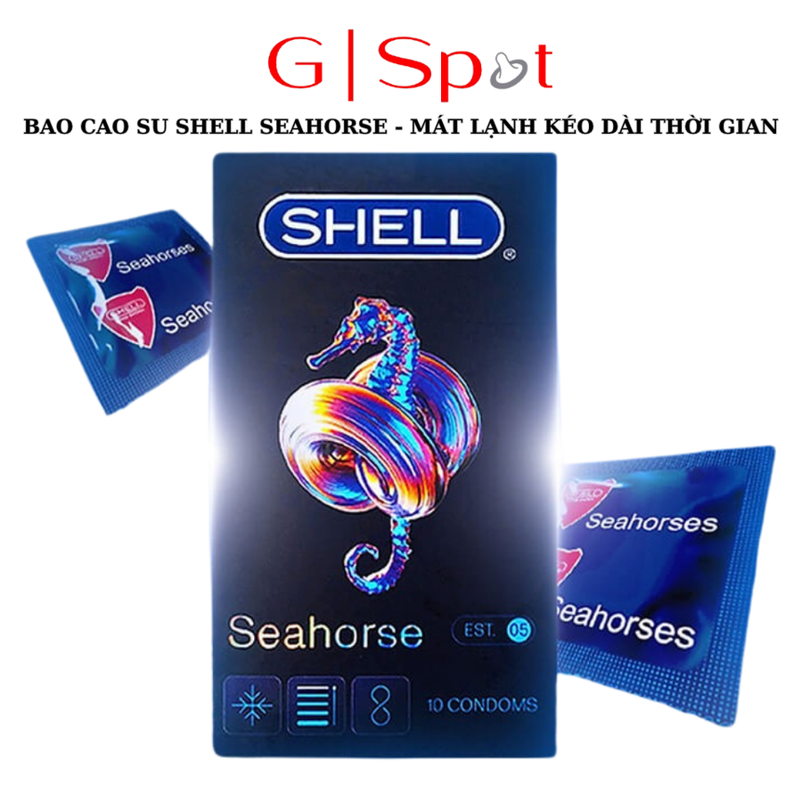 Bao Cao Su Shell Seahorse - Mát Lạnh Kéo Dài Thời Gian - Hộp 10 Cái 720413