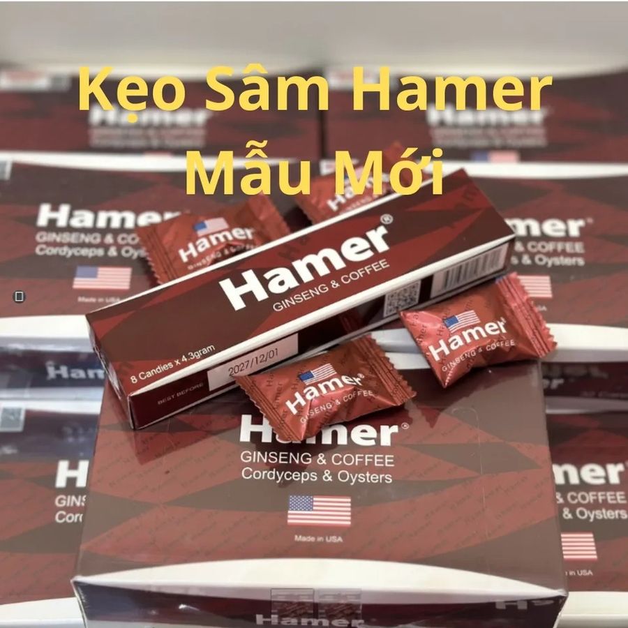 1 Viên Kẹo Hamer Ginseng & Coffee Mỹ – +30% Stronger, Kéo Dài Đam Mê