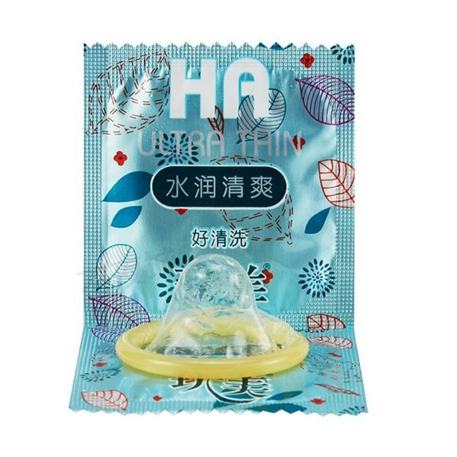 Bao Cao Su HA Ultra Thin Màu Xanh Hộp 100 Chiếc - Siêu Mỏng, Siêu Nhiều Gel, Cực Kỳ Tiết Kiệm