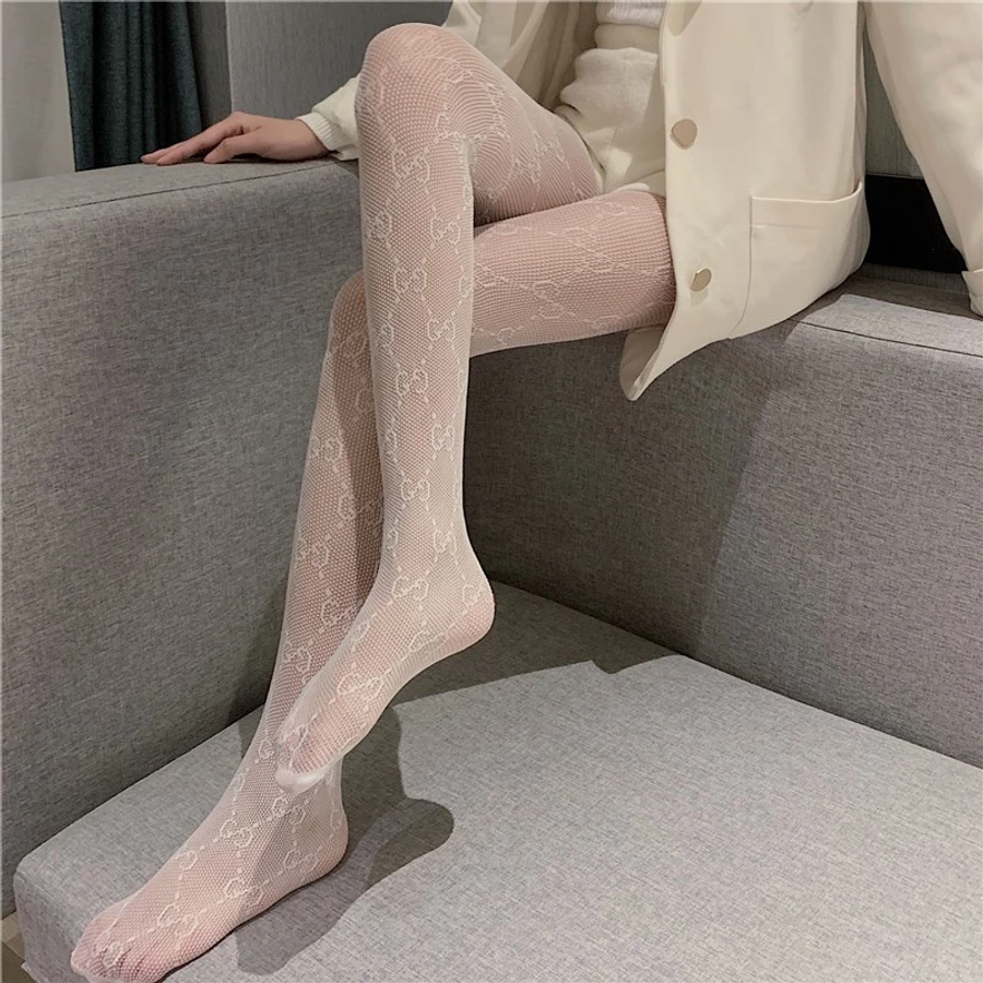 Tất Đùi Lưới Và Lụa Cao Cấp Quần Tất Vớ Học Sinh Hàn Quốc Đáng Yêu Sexy Phối Cùng Trang Phục - Quần Tất Chữ G Trắng 749108