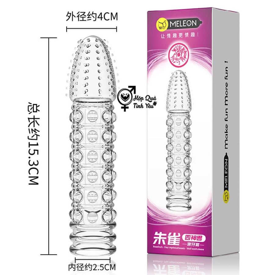 Bao Cao Su Đôn Dên Meleon Rosefinch – Silicon Y Tế Siêu Mềm, Tăng Kích Thước 2-3cm & Hàng Trăm Gai Nhỏ Massage Tăng Khoái Cảm (Hộp 1 Cái)
