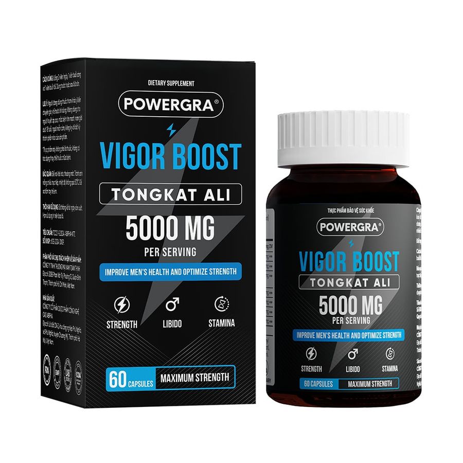 Viên uống khôi phục và bổ sung sinh lý nam giới Powergra Vigor Boost TongKat Ali - Hộp 60 viên 662188