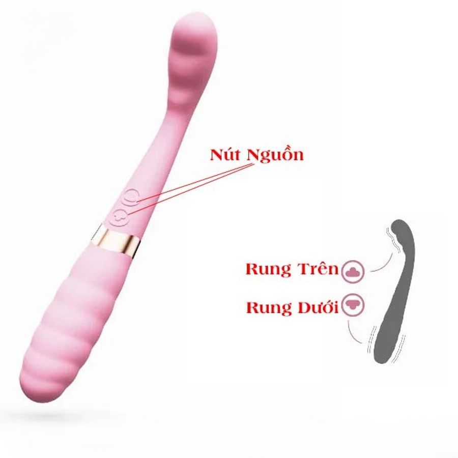 Máy Massage Xung Động Kép Vannessa – 10 Chế Độ Rung Đa Tần, Silicon Y Tế Cao Cấp, Chống Nước Tuyệt Đối (Dài 20cm)