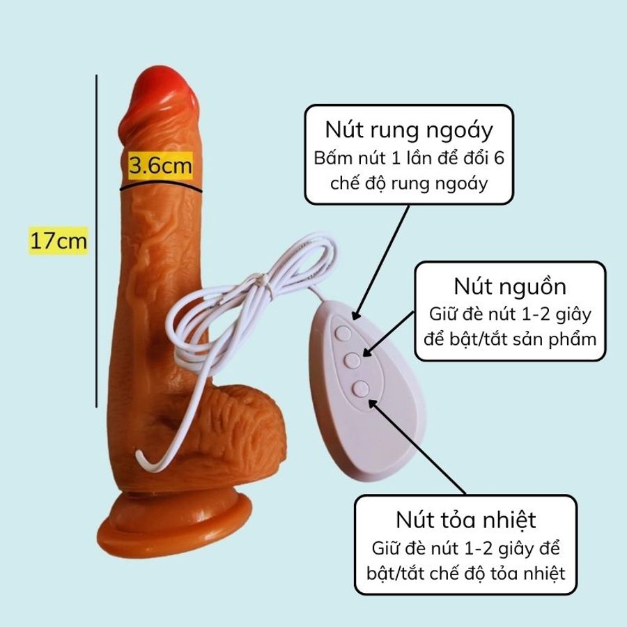 Dương Vật Giả  Muscle Warrior Wanle – 6 Chế Độ Rung Ngoáy, Tích Hợp Tỏa Nhiệt Chân Thực, Silicon Cao Cấp (Dài 17cm) 751173