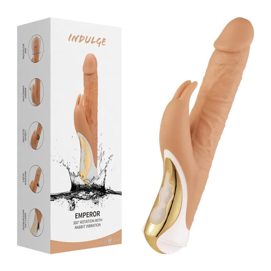 Dương Vật Giả Indulge Emperor – Rung Ngoáy 360 Độ, 10 Chế Độ Massage, Nhánh Rung Điểm G, Silicon Cao Cấp