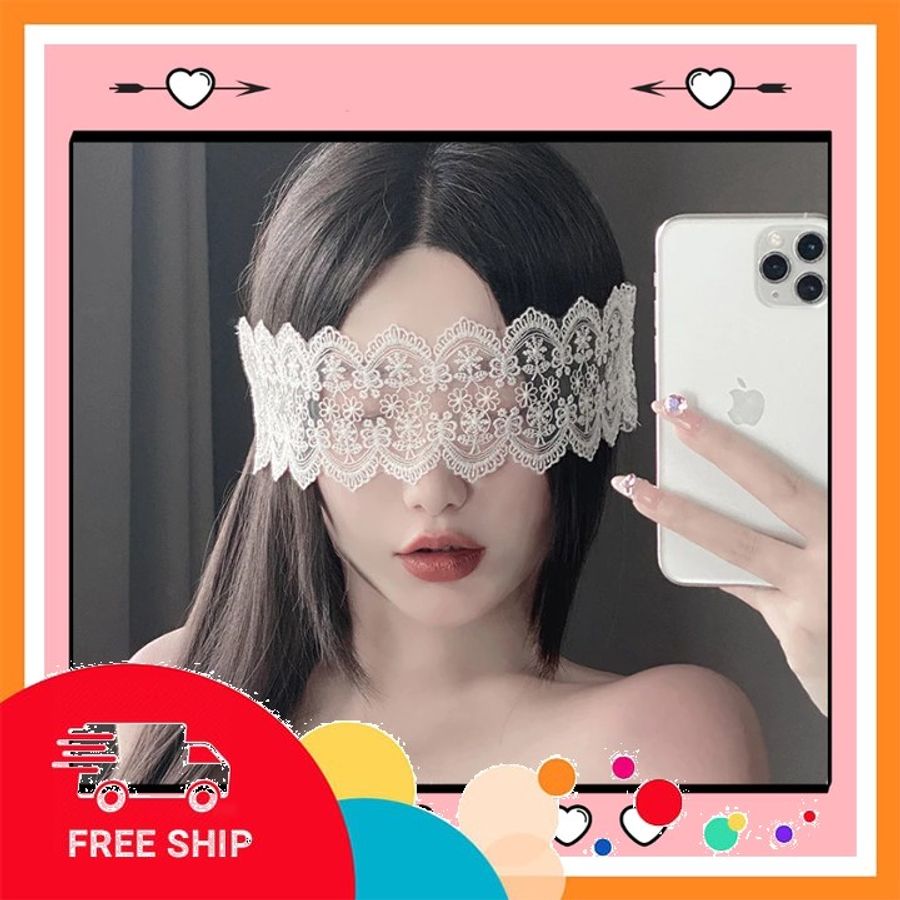 (Che Tên Khi Giao) Bịt Mắt Ren Họa Tiết Hoa Sexy Gợi Cảm Phối Đồ Cosplay Cá Tính - Màu Trắng - Snapshop