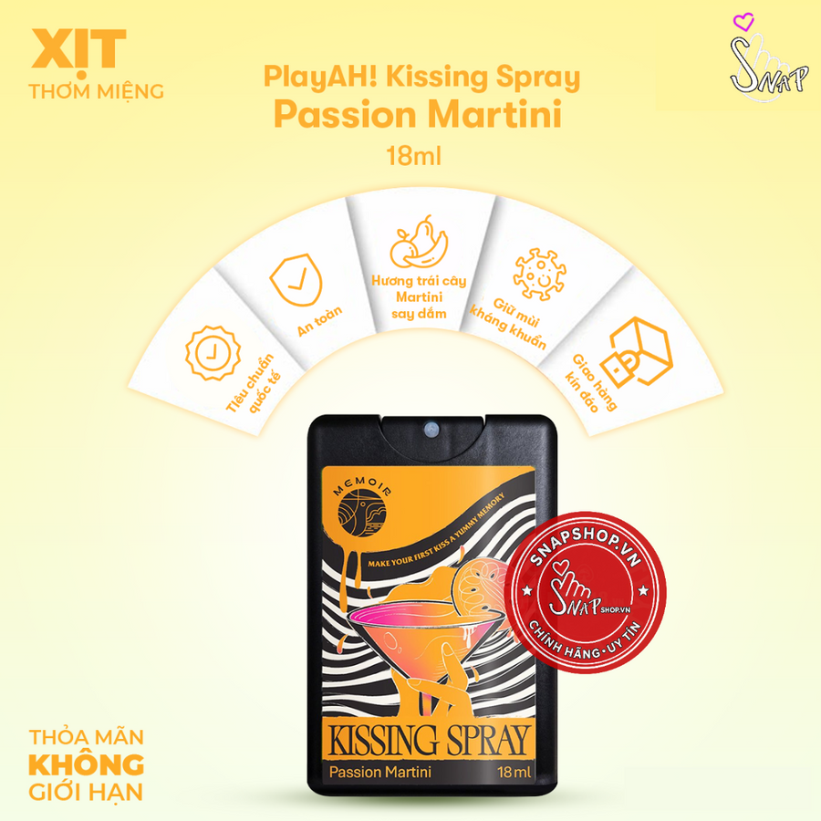 (Snapshop) Xịt Thơm Miệng Cấp Tốc PlayAh Hương Chanh Dây Martini Chính Hãng