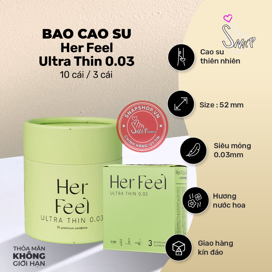 (Snapshop) Bao Cao Su Siêu Mỏng PlayAh Her Feel Ultra Thin 003 Hương Nước Hoa Chính Hãng