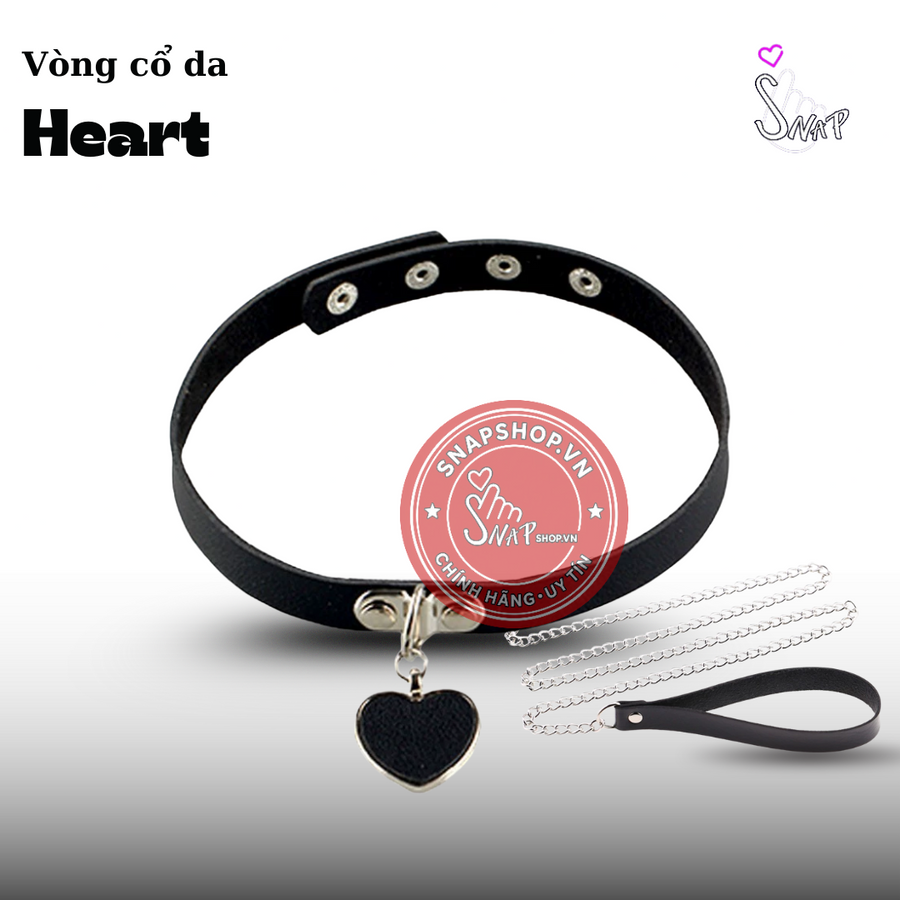 (Snapshop) Vòng Cổ Da Heart Chính Hãng