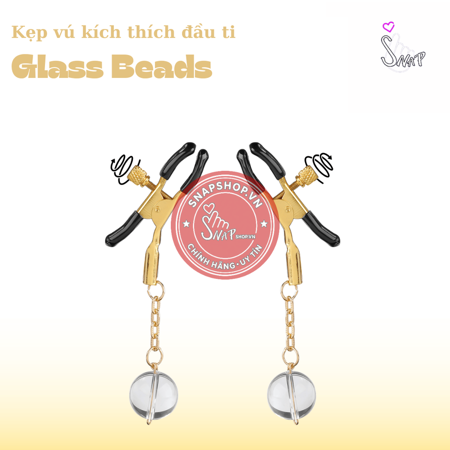 (Snapshop) Kẹp Vú Kích Thích Đầu Ti Glass Beads Chính Hãng