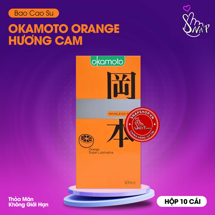 (Snapshop) Bao Cao Su Okamoto Orange Hương Cam Chính Hãng