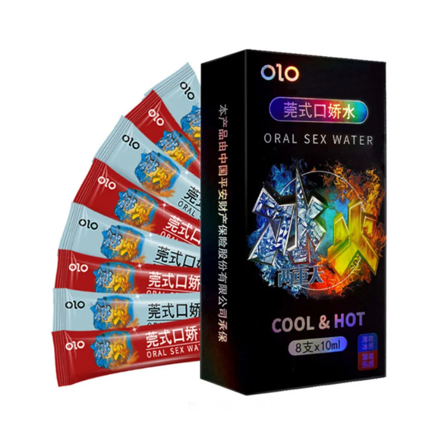 Nước tình yêu BJ băng lửa OLO Oral Sex Water Cool & Hot Hộp 8 Gói