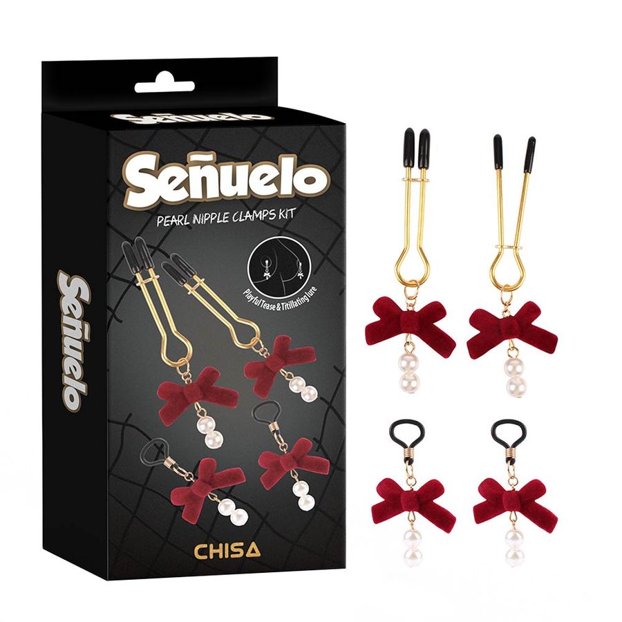 Kẹp vú kích thích đầu ti Chisa Senuelo Pearl Nipple Clamps Kit 662501