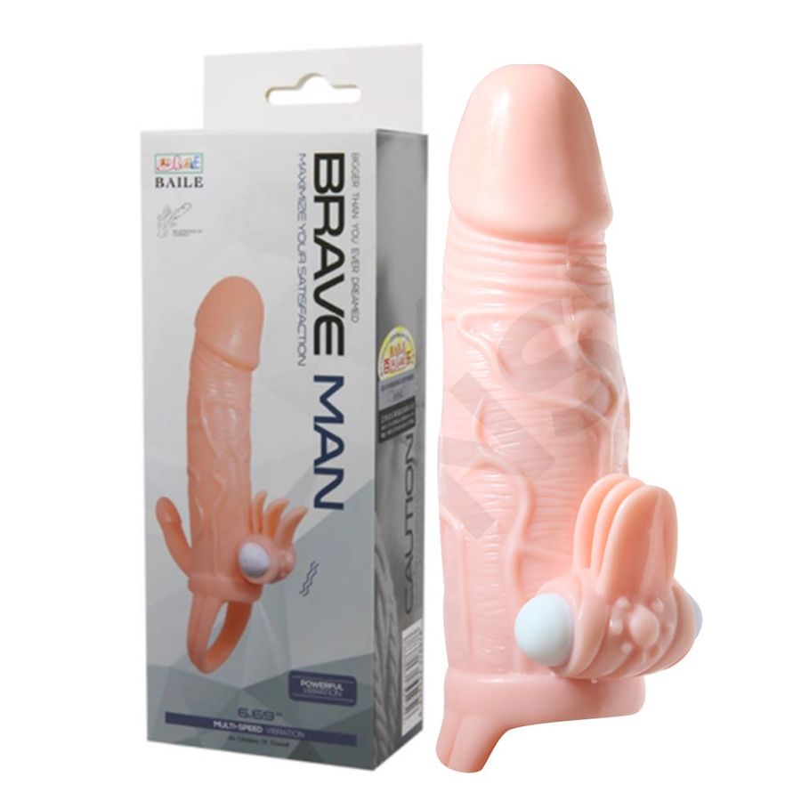 Bao cao su đôn dên rung Baile Braveman 6.69 inch 663362