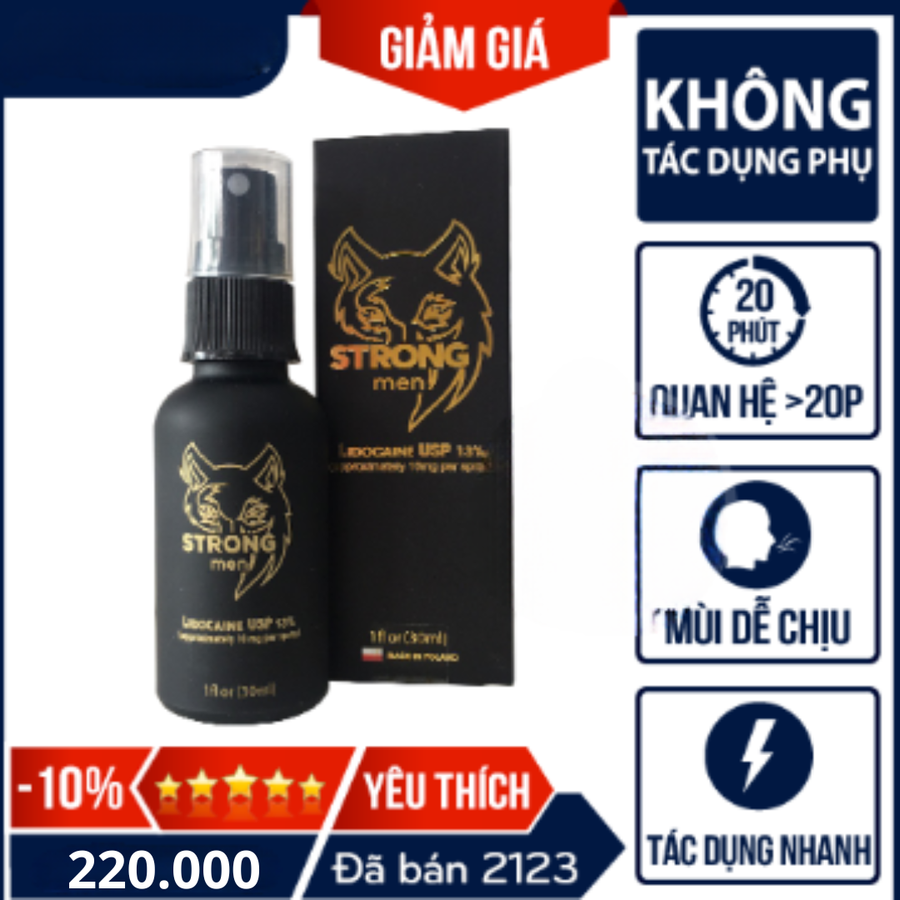 (Hàng công ty) Chai Xịt Chống xuất ra Sớm Strong Men 30ml – Bí Quyết Giữ Lửa Phòng The, Tăng Thời Gian Yêu 719318