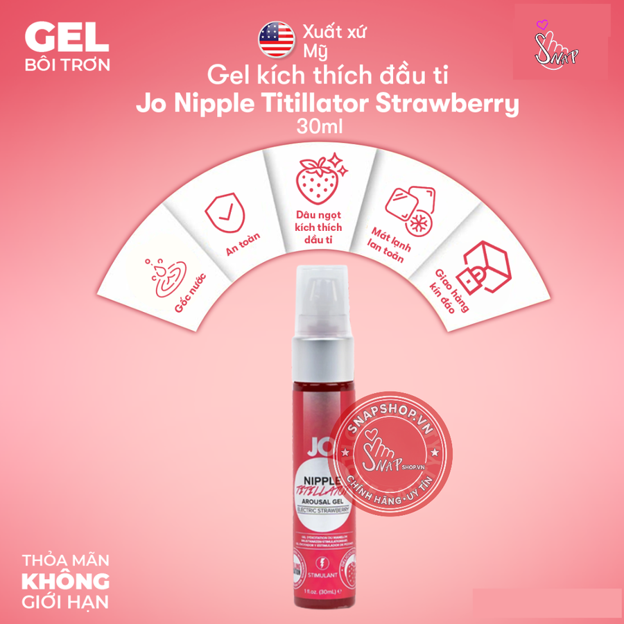 (Snapshop) Gel Kích Thích Đầu Ti Jo Nipple Titillator Strawberry Chính Hãng