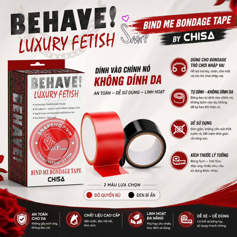 (Snapshop) Băng Keo Dính BDSM Behave Luxury Fetish Bondage Tape Chính Hãng 752912