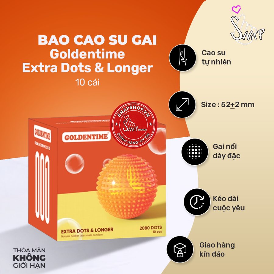 (Snapshop) Bao Cao Su Gai Goldentime Extra Dots & Longer Chính Hãng