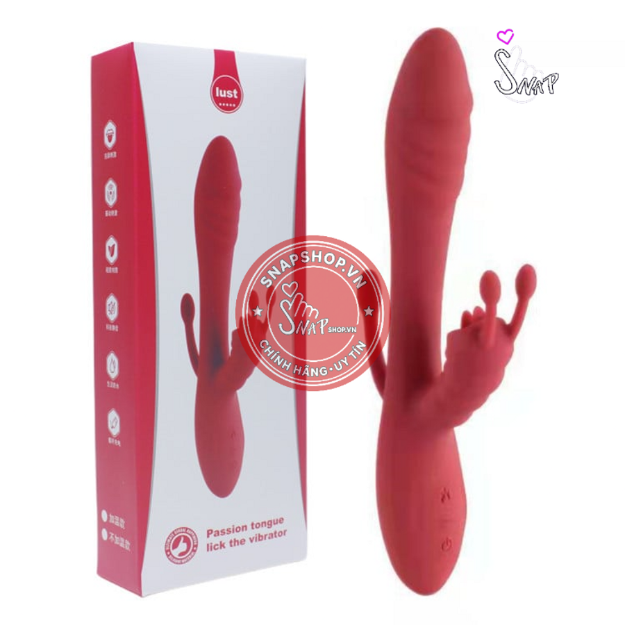 (Snapshop) Dương Vật Giả Lust 3in1 Tỏa Nhiệt 12 Chế Độ Rung Chính Hãng