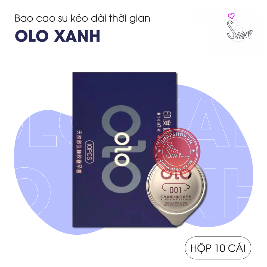 (Snapshop) Bao Cao Su Kéo Dài Thời Gian, Mát Lạnh Olo Xanh - Hộp 10 Cái Chính Hãng