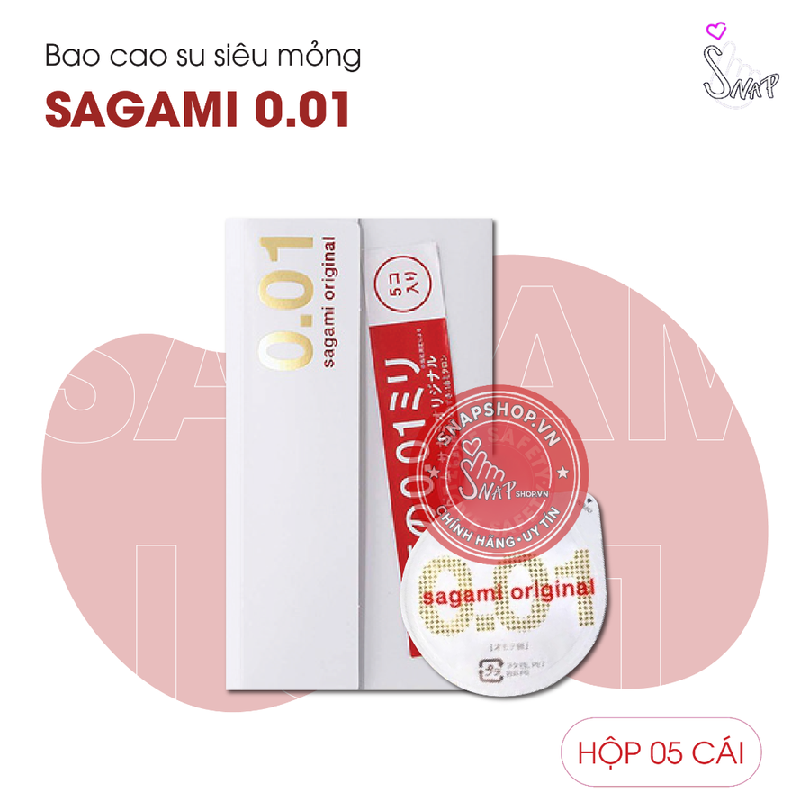 (Snapshop) Bao Cao Su Siêu Mỏng Sagami 0.01 - Hộp 5 Cái Chính Hãng