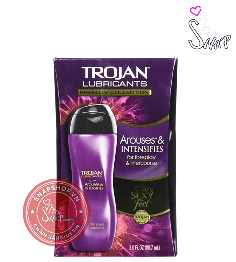 (Snapshop) Gel Bôi Trơn Se Khít Tăng Khoái Cảm Trojan Arouses Intensifies Cao Cấp - Chai 88ml Chính Hãng