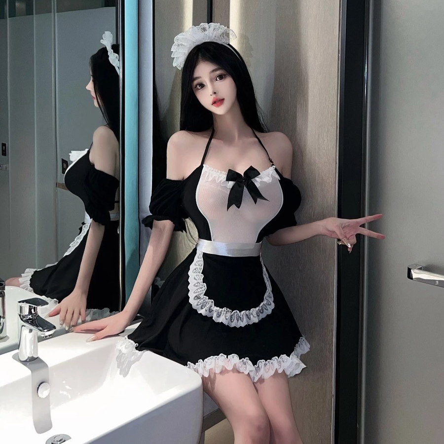 Đồ Cosplay Sexy Hầu Gái Hở Lưng Gợi Cảm Tinh Tế Váy Ngủ Maid Nàng Hầu Dáng Xoè Siêu Đáng Yêu Quyến Rũ - N870