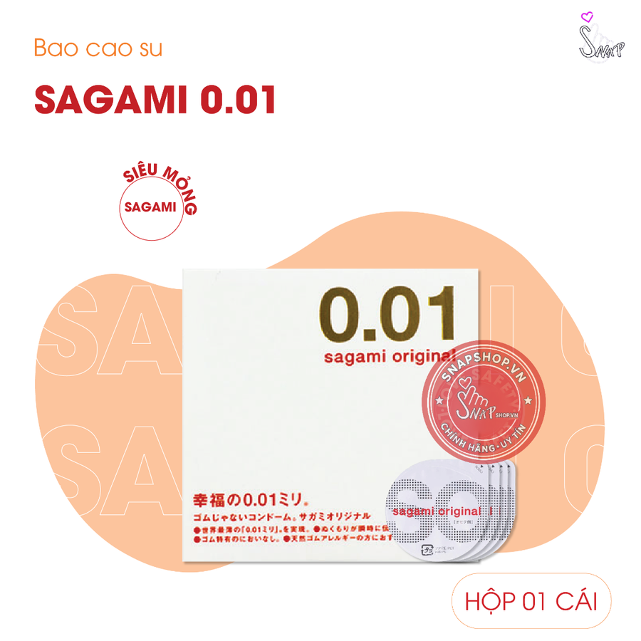 (Snapshop) Bao Cao Su Siêu Mỏng Sagami 0.01 - Hộp 1 Cái Chính Hãng