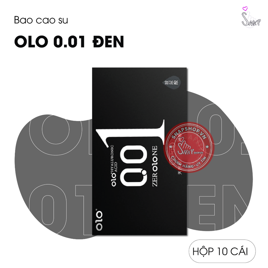(Snapshop) Bao Cao Su OLO Đen Siêu Mỏng, Hương Vani - Hộp 10 Cái Chính Hãng