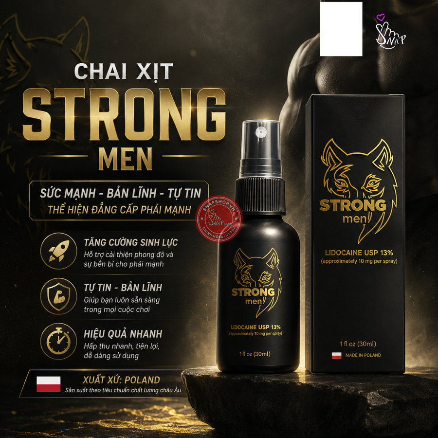 (Snapshop) Chai Xịt Kéo Dài Thời Gian Strong Men 13% Chính Hãng