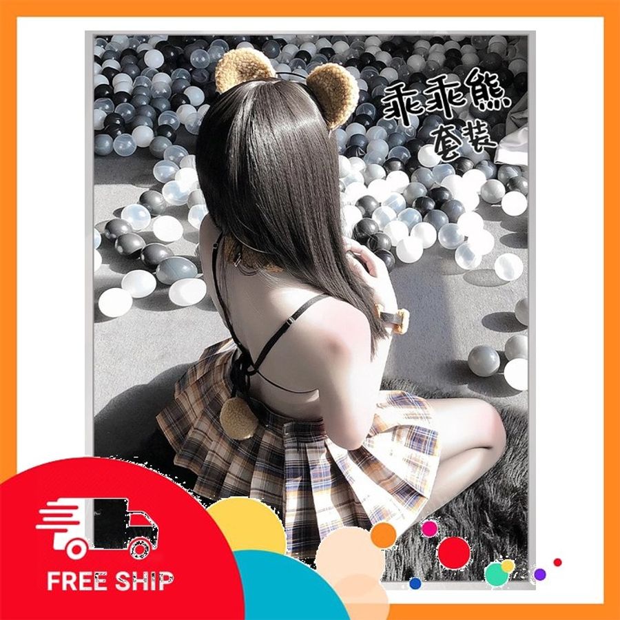 (Che Tên Khi Giao) Cosplay Gấu Nâu Anime Có Đuôi Sexy Gợi Cảm Set Ngủ Hóa Trang Teddy Bear Kèm Phụ Kiện Dễ Thương Cao Cấp - N892 Cao Cấp Bảo Đảm