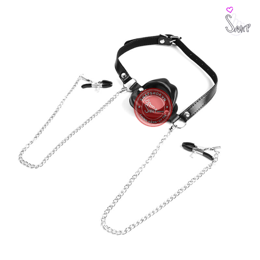 (Snapshop) Kẹp Vú Kích Thích Đầu Ti Kèm Khóa Miệng Chính Hãng