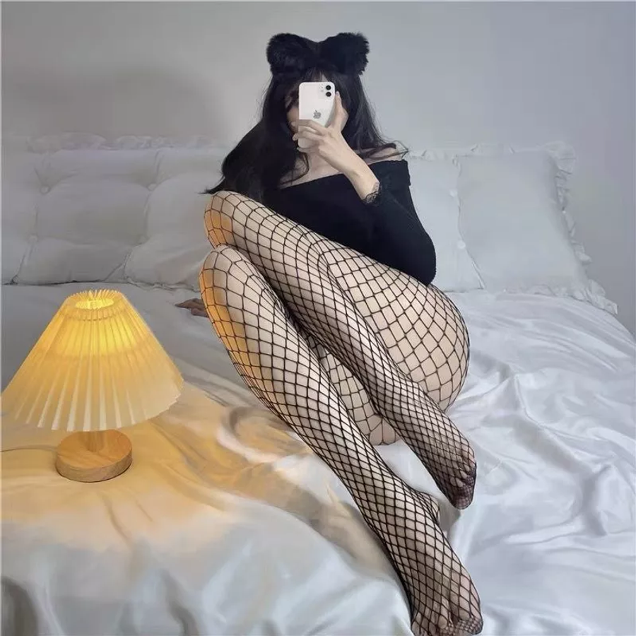 Quần Tất Lưới Lỗ To Phối Trang Phục Cosplay Gợi Cảm Sexy Vớ Body Nữ Lưới To Anime Liền Thân Quyến Rũ - T905