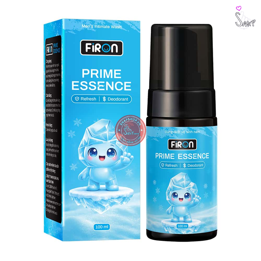 (Snapshop) Dung dịch vệ sinh nam Firon Prime Essence 100ml - Dạng bọt, hương bạc hà tươi mát Chính Hãng